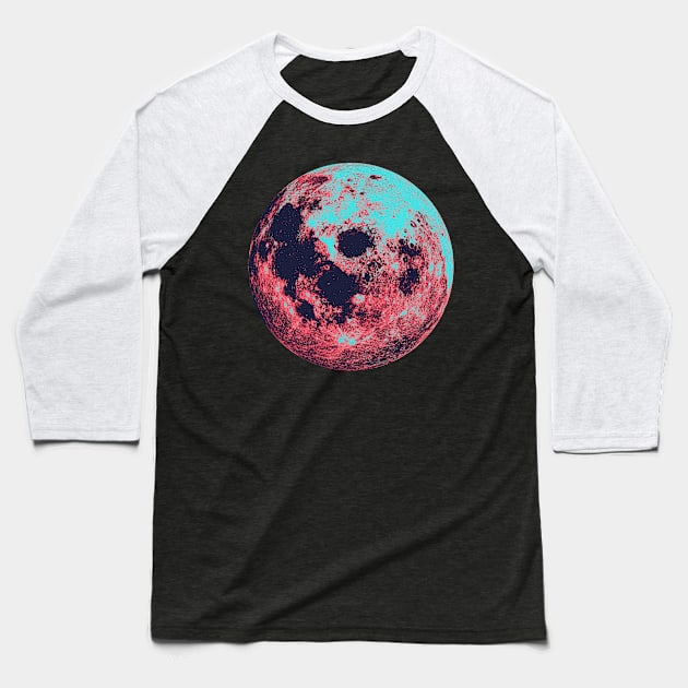 Pink blue moon Baseball T-Shirt by LiquidLine